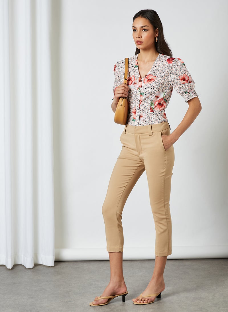Chi-Chi London - Keiera Floral Print Blouse Multi - Image 1