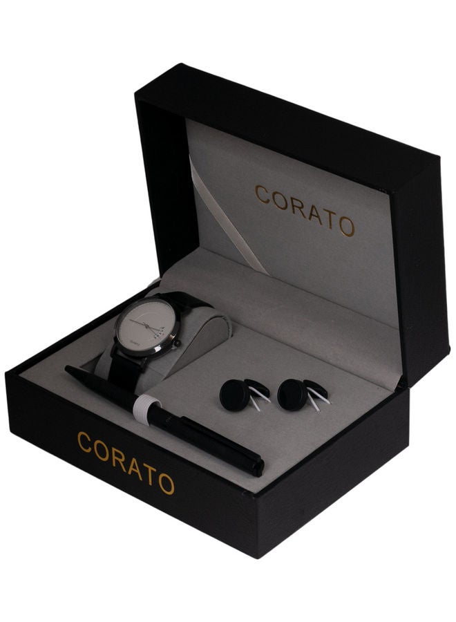 كوراتو طقم ساعة يد بعقارب مع قلم وأزرار أكمام. للرجال - Image 2