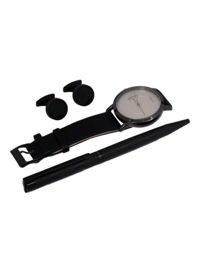 كوراتو طقم ساعة يد بعقارب مع قلم وأزرار أكمام. للرجال - Image 3