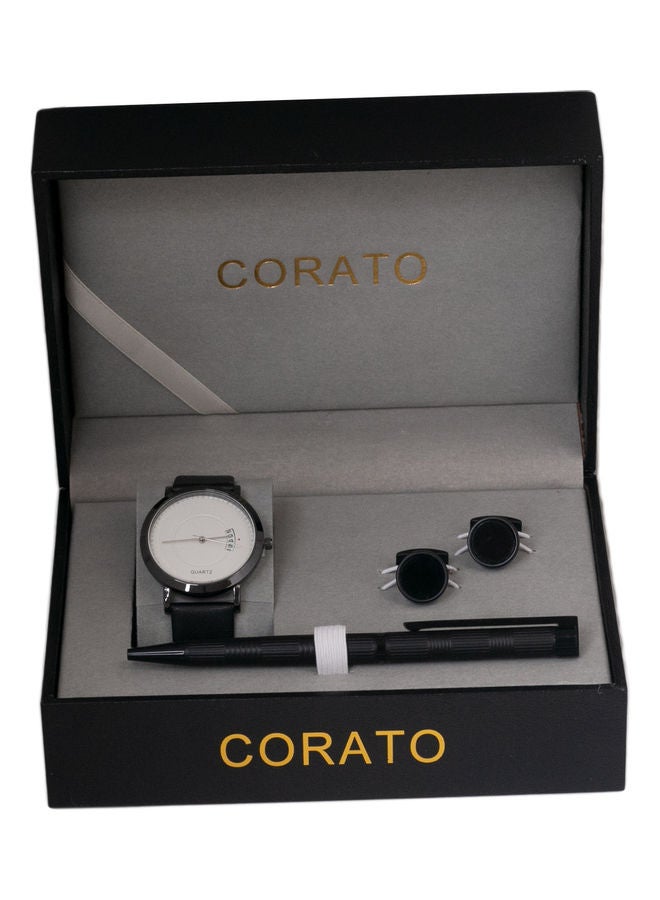 كوراتو طقم ساعة يد بعقارب مع قلم وأزرار أكمام. للرجال - Image 4