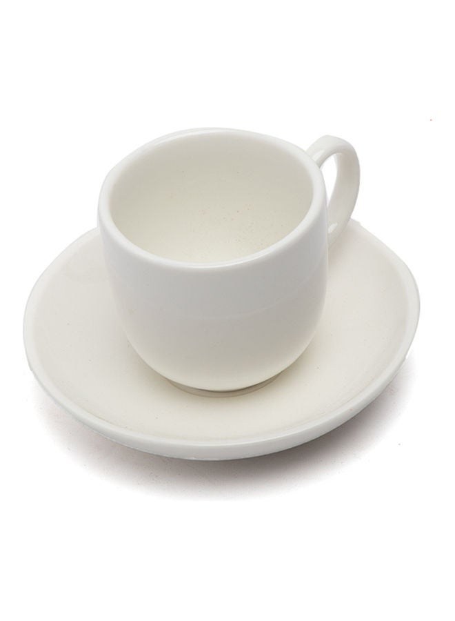 Squalo Elegant Tea Mug With Plate White 110ml - Image 2