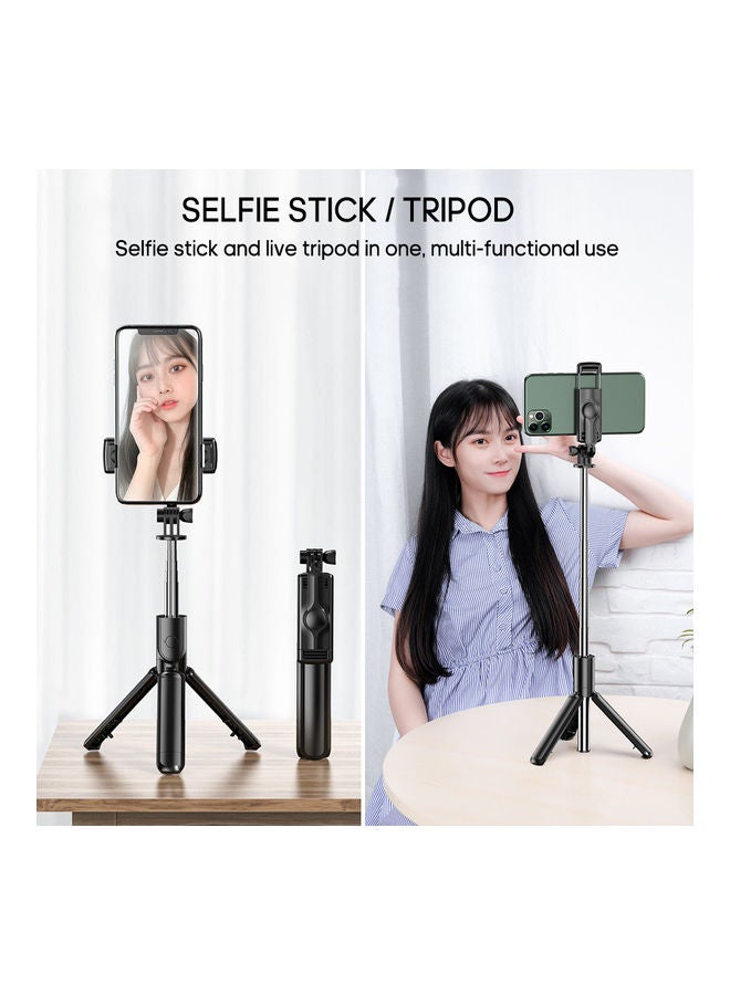 Generic - BT Selfie Stick Foldable Tripod 360° Rotation Black - Image 1