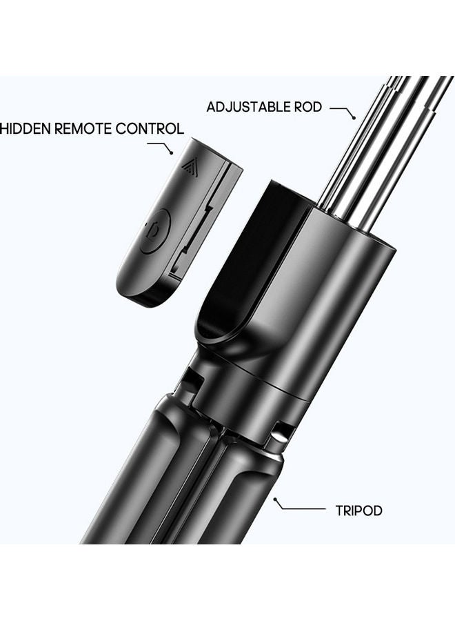Generic - BT Selfie Stick Foldable Tripod 360° Rotation Black - Image 1