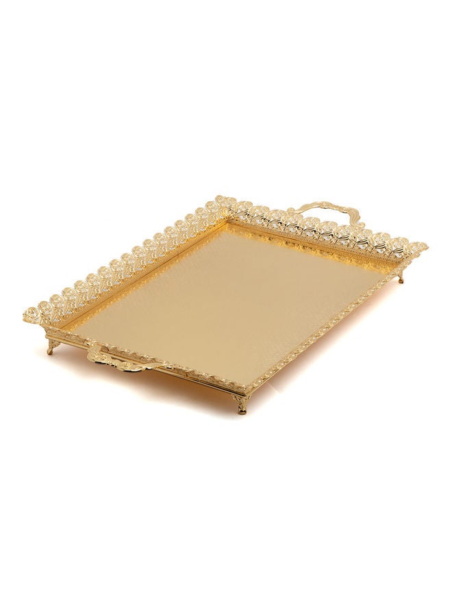 Squalo Modern Decorated Tray Gold 61x41cm - Image 1