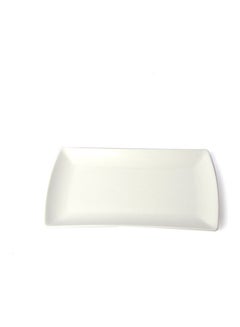 Squalo Elegant Flat Serving Plate White 17.7x30.4cm  - Image 1