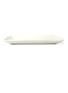 Squalo Elegant Flat Serving Plate White 17.7x30.4cm  - Image 2