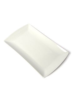 Squalo Elegant Flat Serving Plate White 17.7x30.4cm  - Image 3