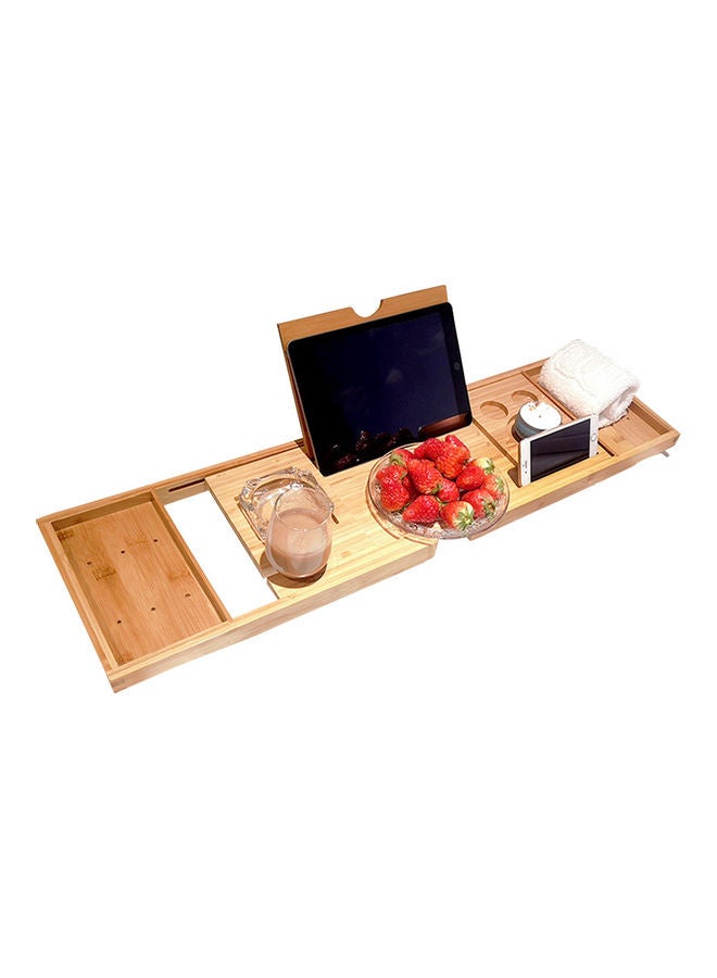 Generic - Bamboo Spa Bathtub Caddy Organizer Brown - Image 1