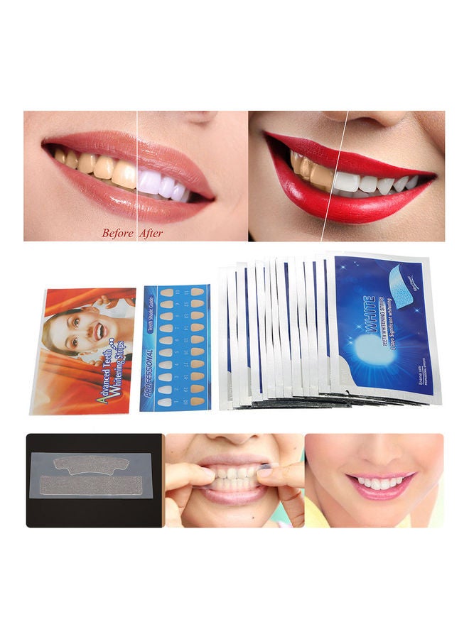 14-Piece Teeth Whitening Strips White 12x1.5x6.5cm - v1616340211/N45505174A_1