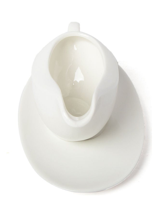 Squalo Elegant Sauce Bowl With A Plate White 0.8x10.5x17.8cm - Image 3