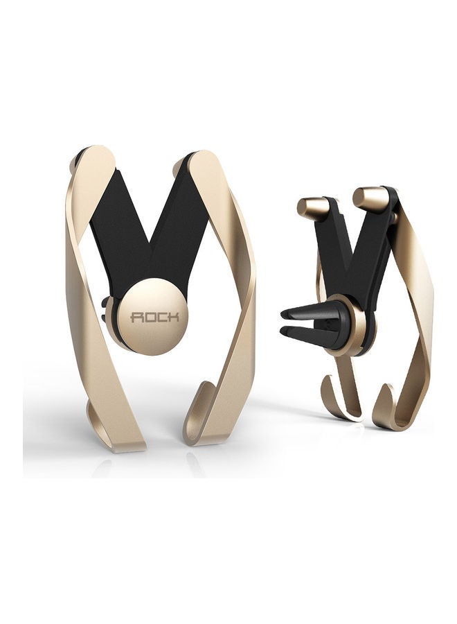 روك حامل للهواتف المحمولة يُثبَّت في فتحة التكييف بالسيارة ذهبي - Image 1