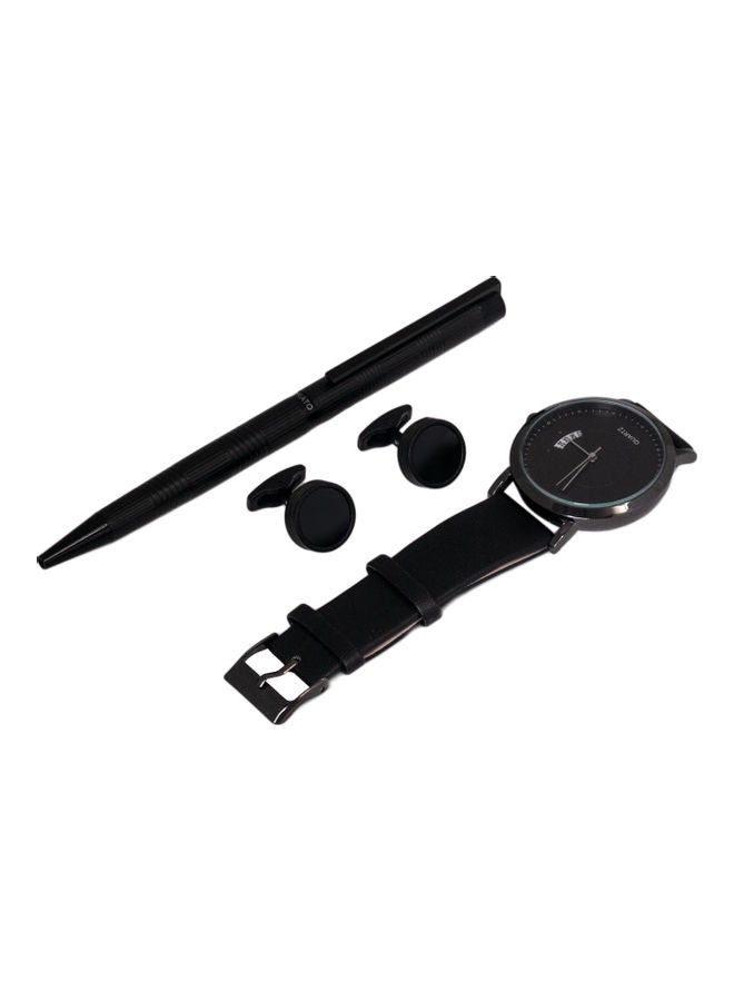 كوراتو طقم ساعة يد بعقارب مع قلم وأزرار أكمام. للرجال - Image 3