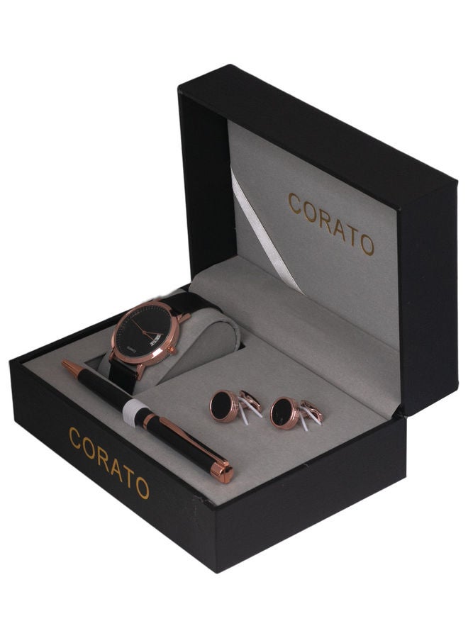 Corato - Men's Analog Wrist Watch With Pen And Cufflinks Set - Image 1