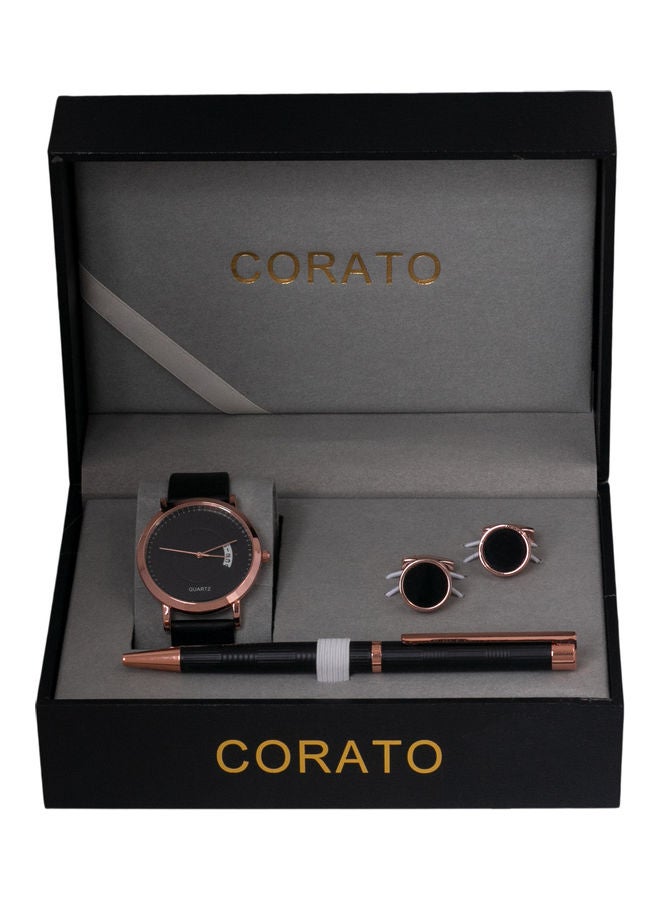 Corato - Men's Analog Wrist Watch With Pen And Cufflinks Set - Image 1