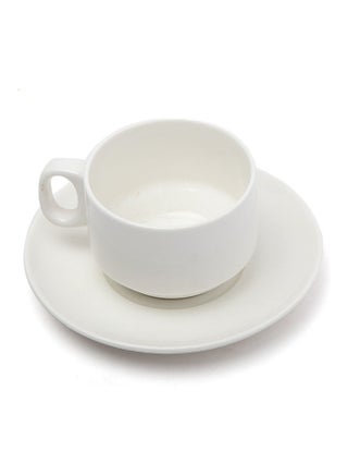 Elegant Tea Mug With Plate White 225ml - v1616344299/N45505744A_1