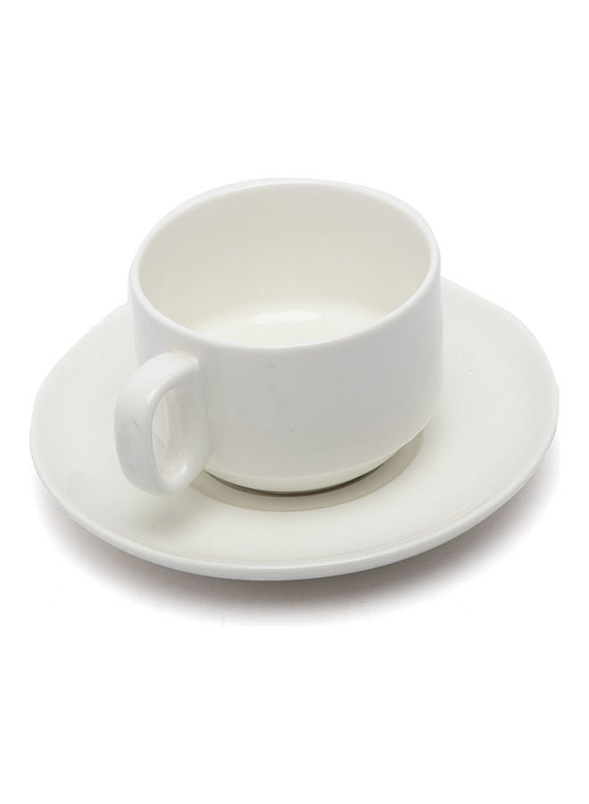 Elegant Tea Mug With Plate White 225ml
