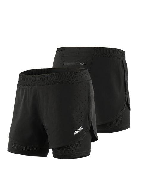 2-in-1 Running Shorts Black