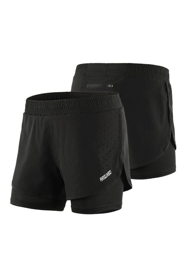 2-in-1 Running Shorts Black  - Image 1