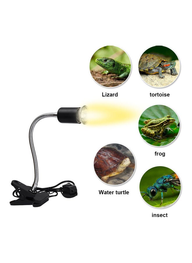 مصباح حراري للزواحف بقدرة 25 وات مع مشبك قابل للتعديل أسود 18x8x18سم - Image 4