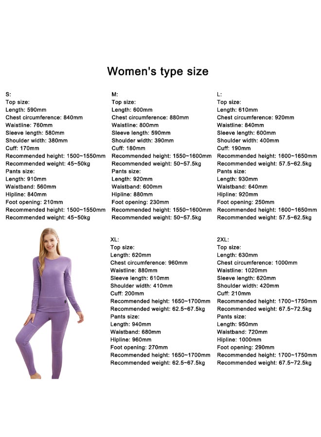 Warm Underwear Suit Set Purple - Image 3