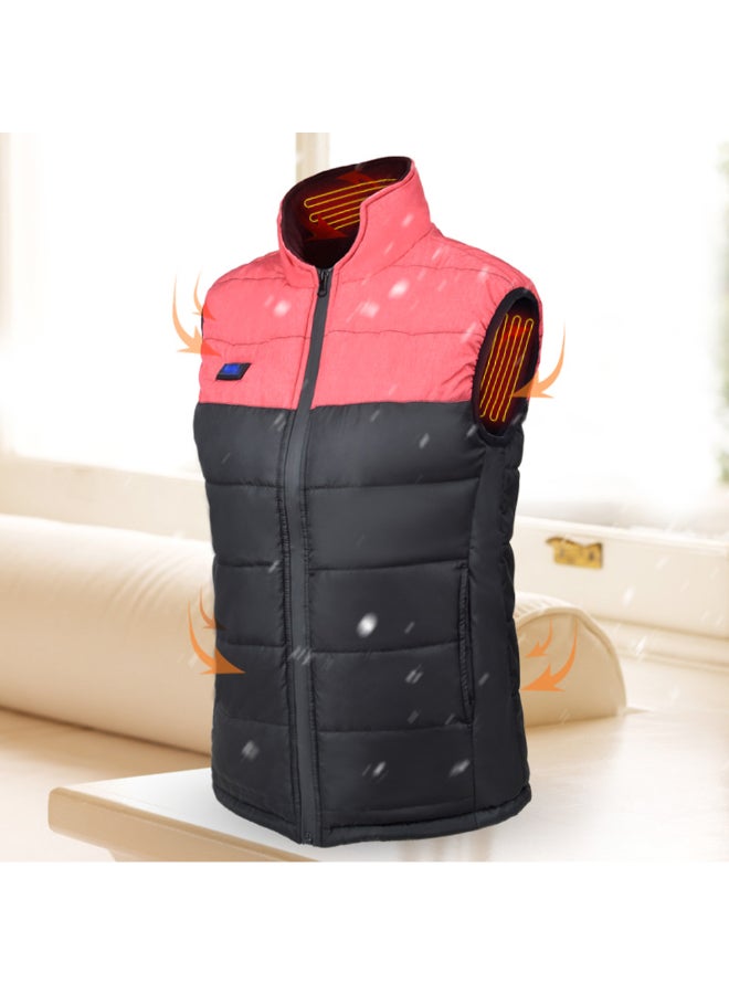 USB Charge Outdoor Heating Vest Pink/Black  - Image 2