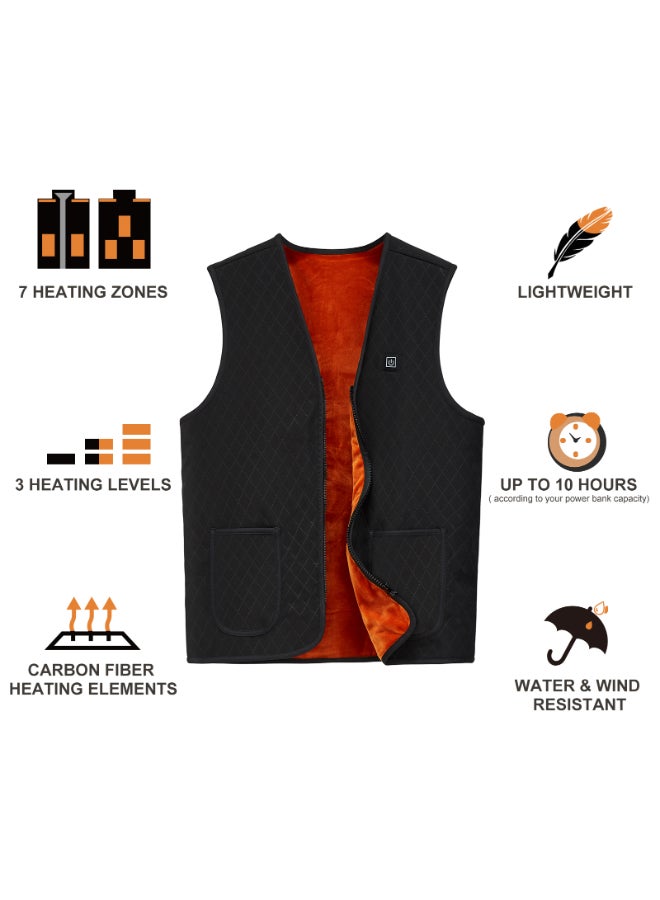 Pack Of 2 USB Charge Outdoor Heating Vest Black  - Image 4