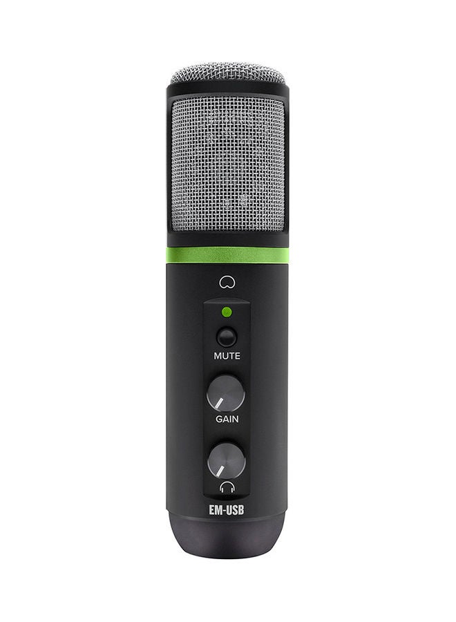 ماكي ميكروفون مكثف مزود بحامل ثلاثي القوائم EM-USB لون أسود  - Image 1