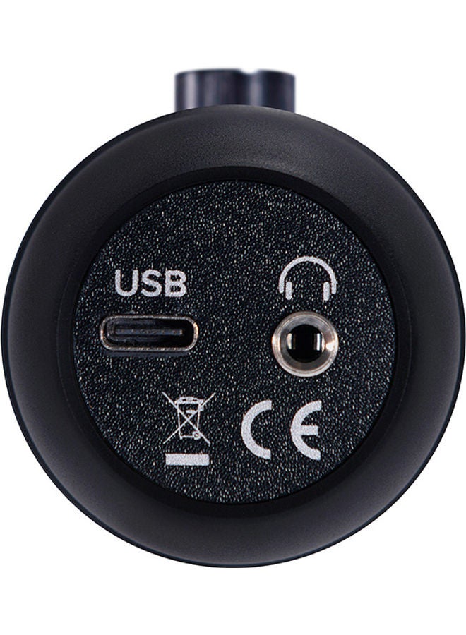 ماكي ميكروفون مكثف مزود بحامل ثلاثي القوائم EM-USB لون أسود  - Image 2