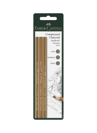 3-Piece Pitt Compressed Charcoal Pencil Brown - v1616390689/N45508294A_3
