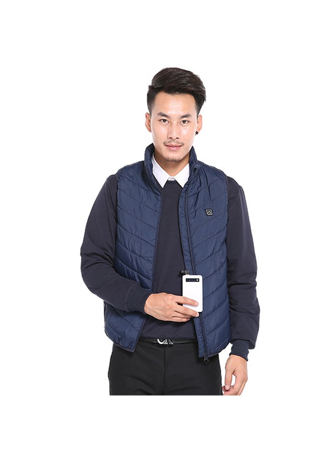 USB Charging Heated Thermal Vest Blue - Image 1