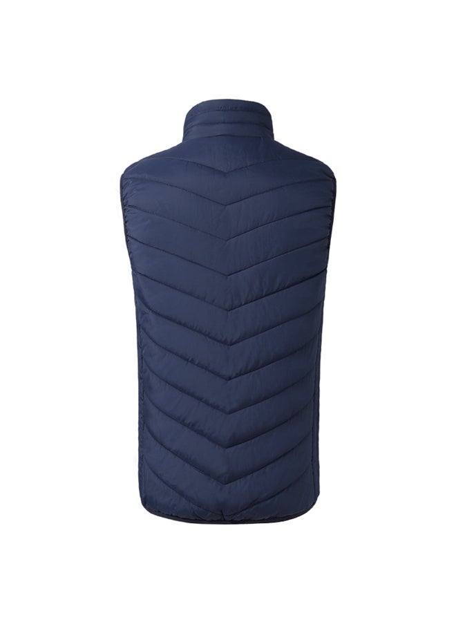 USB Charging Heated Thermal Vest Blue - Image 4