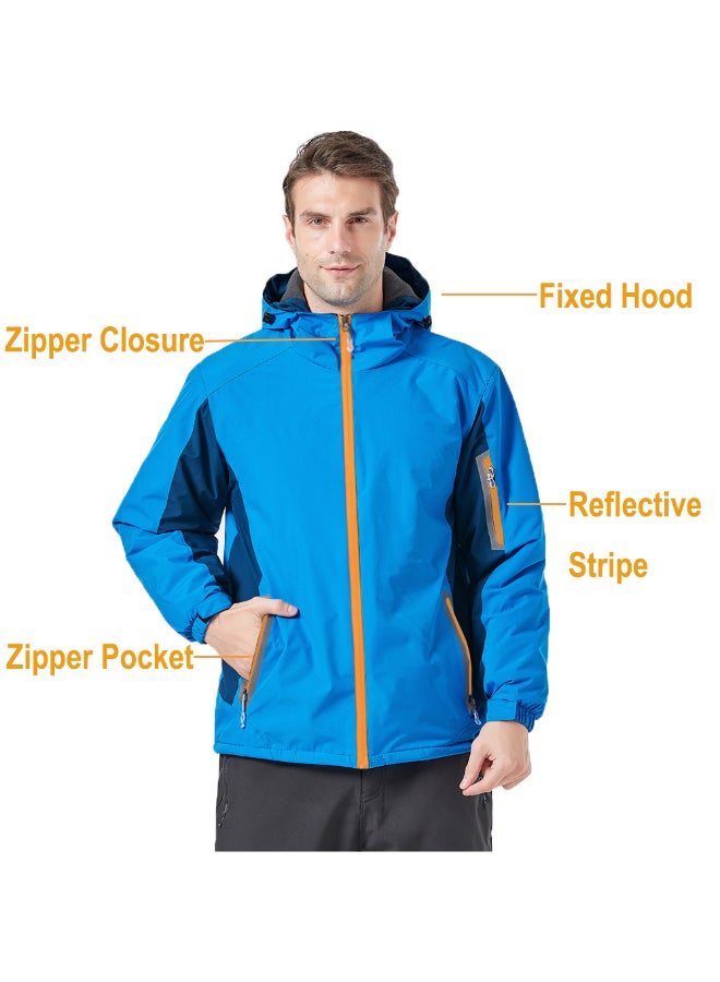Breathable Hiking Cycling Outdoor Raincoat Blue - Image 3