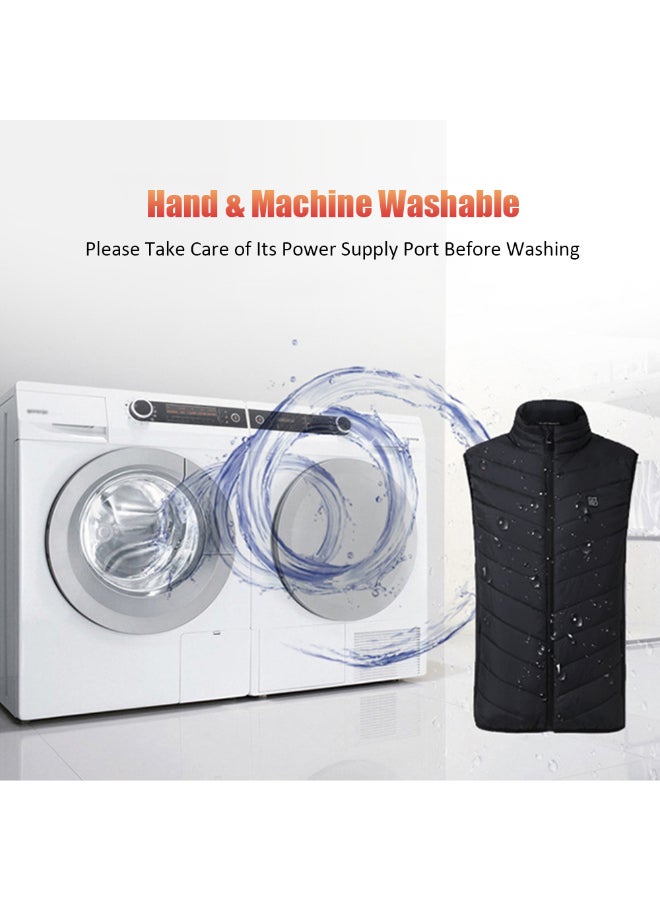 Generic - USB Powered Operated 3 Levels Adjustable Heated Vest Black - Image 1