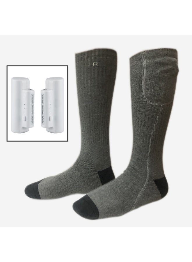 جوارب حرارية للتدفئة في الشتاء قابلة للشحن رمادي - Image 1