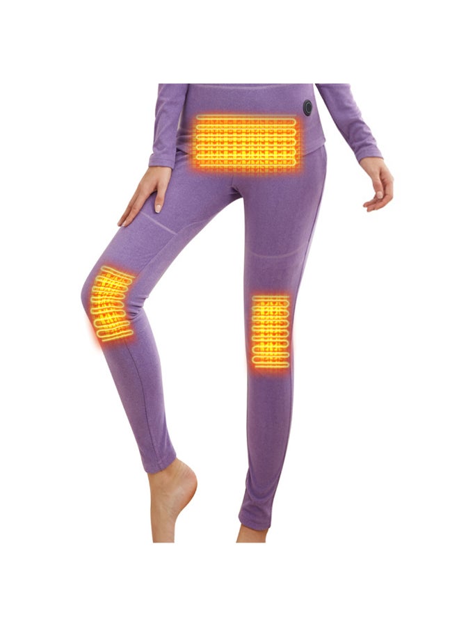 USB Charging Electric Thermal Heating Pants Purple  - Image 1