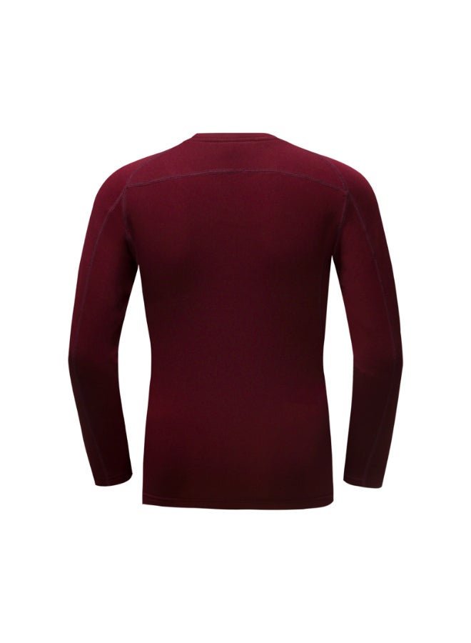 2-Piece Long Sleeve Top Pants Long Johns Set Red  - Image 4