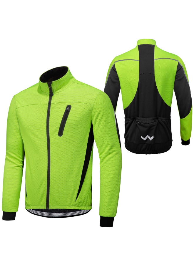 Winter Thermal Fleece Cycling Jacket Orange/Black  - Image 3