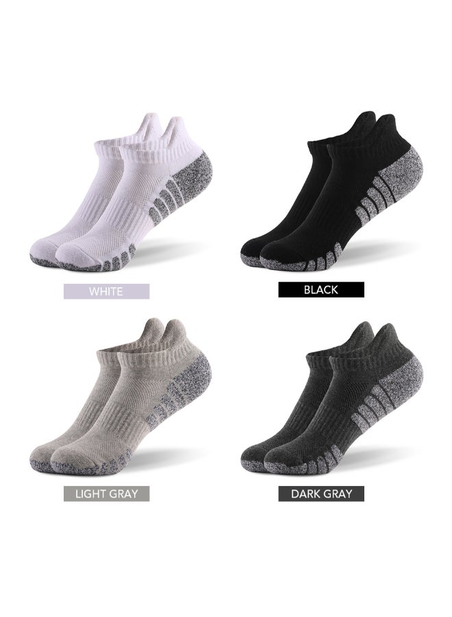 Set Of 6 Pair Of Athletic Anti-Skid Low-Cut Socks Light Grey  - Image 3