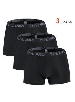 Generic 3-Piece Sport Compression Boxer Briefs Set Jade Black  - Image 1