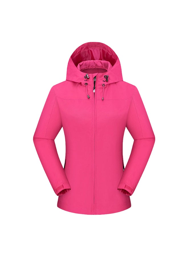 Mountain Hiking Waterproof Shell Jacket Rose Red - Image 1