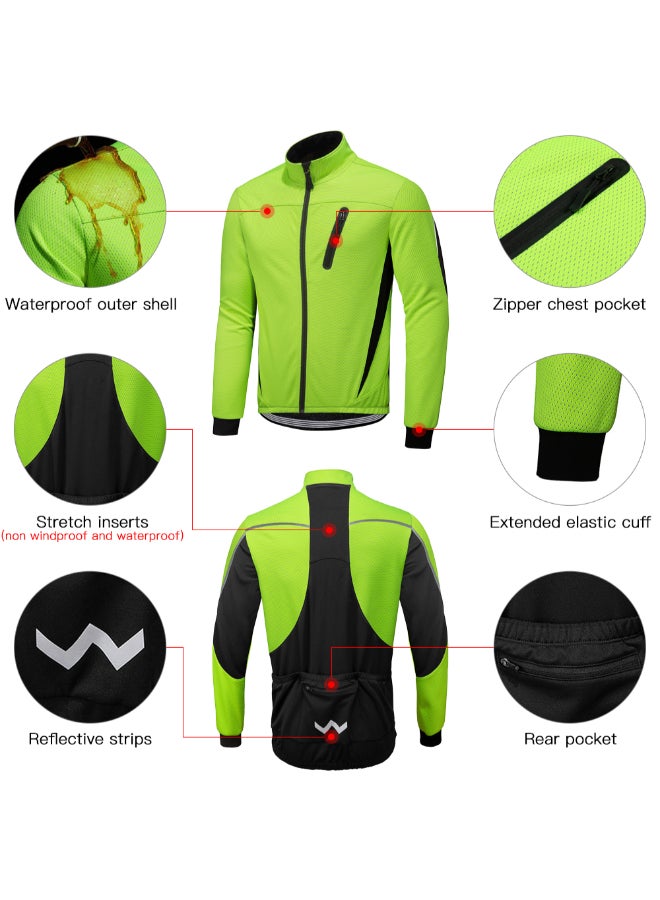 Winter Thermal Fleece Cycling Jacket Blue/Black  - Image 3