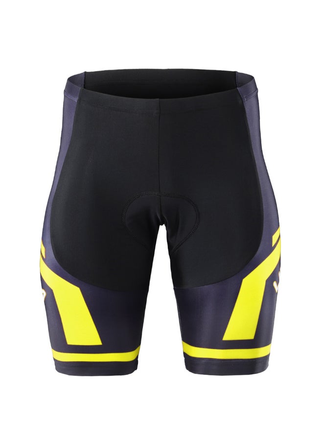 Cushion Pad Bicycle Tight Shorts Yellow/Black  - Image 1