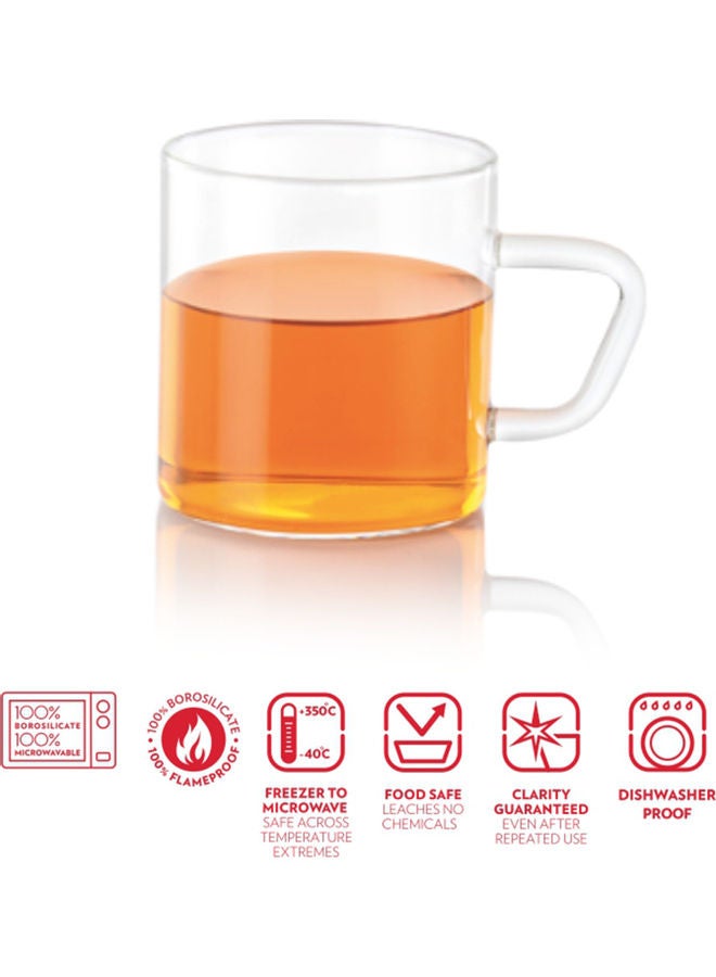 BOROSIL Set of 6 Classic Glass Mugs Clear 190ml - Image 5