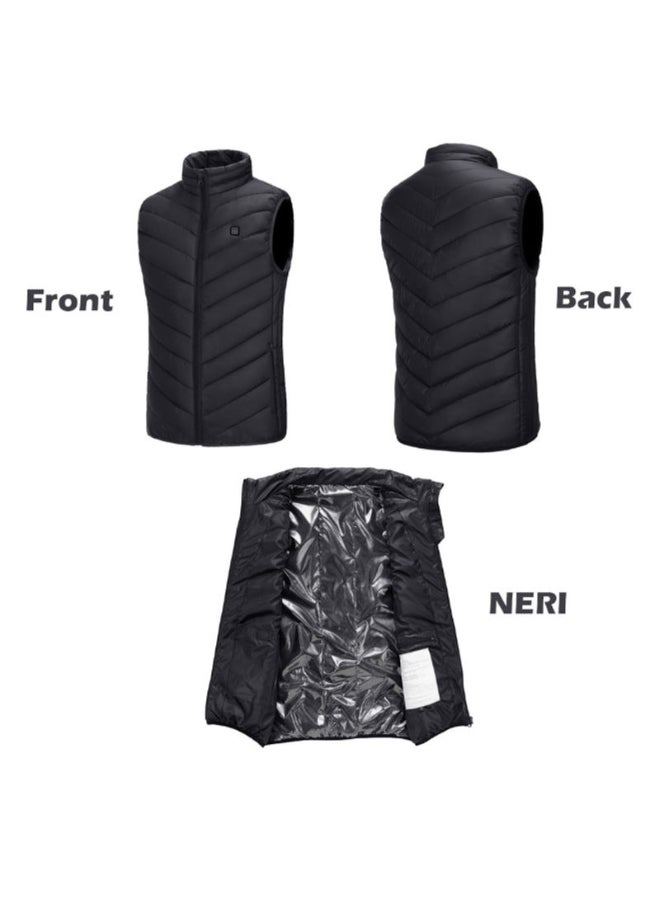 Generic - Collar Zipper Design Heating Vest Black - Image 1