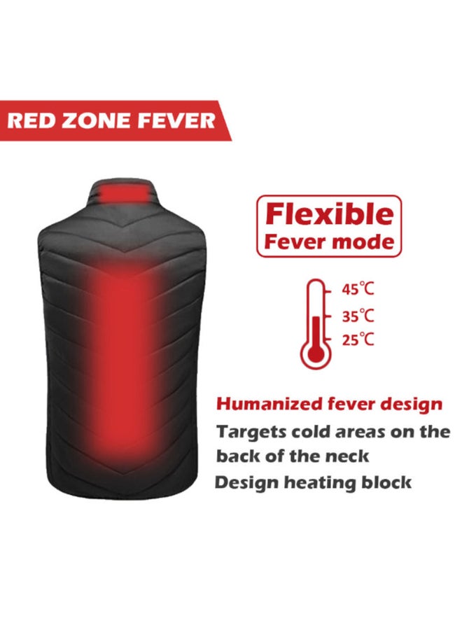 Generic - Collar Zipper Design Heating Vest Black - Image 1