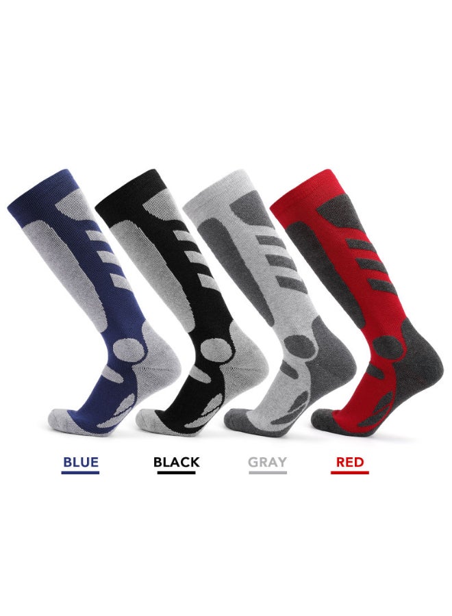 Pair Of 2 Sports Professional Ski Socks Blue/Grey - Image 3