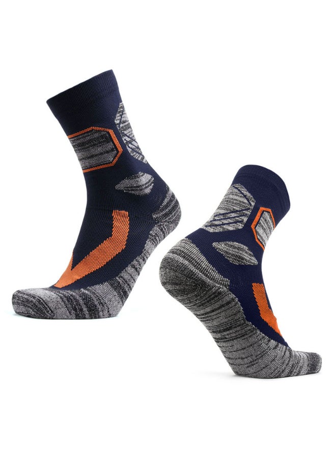 Anti Slip Sports Performance Socks Blue/Orange/Grey