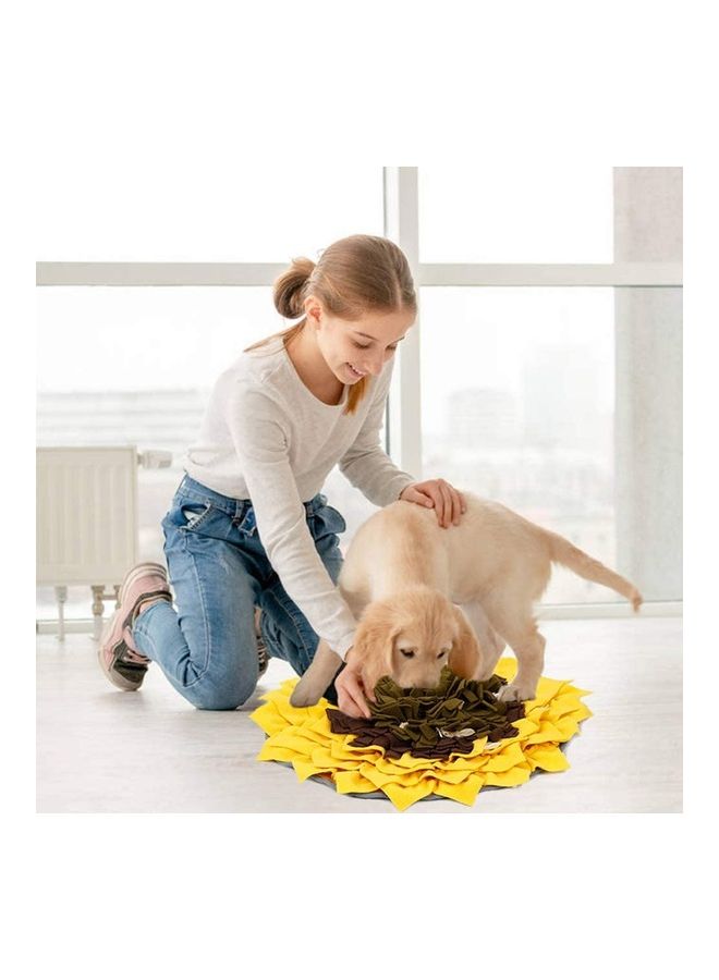 شو وو بساط لإطعام الحيوانات الأليفة أصفر/بني 48 x 48سم - Image 2