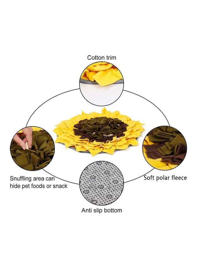 شو وو بساط لإطعام الحيوانات الأليفة أصفر/بني 48 x 48سم - Image 3