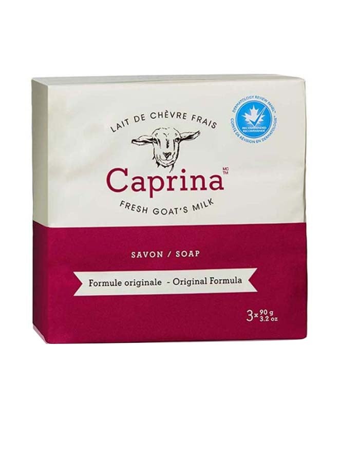 صابون أصلي بحليب الماعز المنعش مكون من 3 ألواح كل لوح بحجبوزن م 32 أونصة